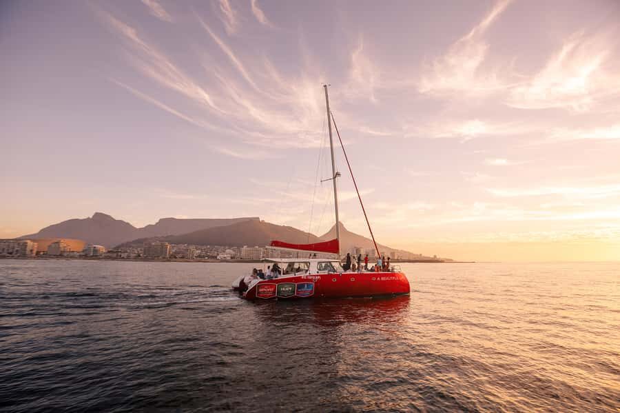 Cape Town: Catamaran Champagne Sunset Cruise - Entering the A Beautiful Life catamaran vibe