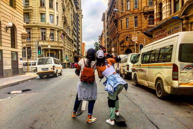 Exploring Johannesburg through Skateboarding - incl. skate lesson for beginners! - Gandhi Square: history you can point at while you roll
