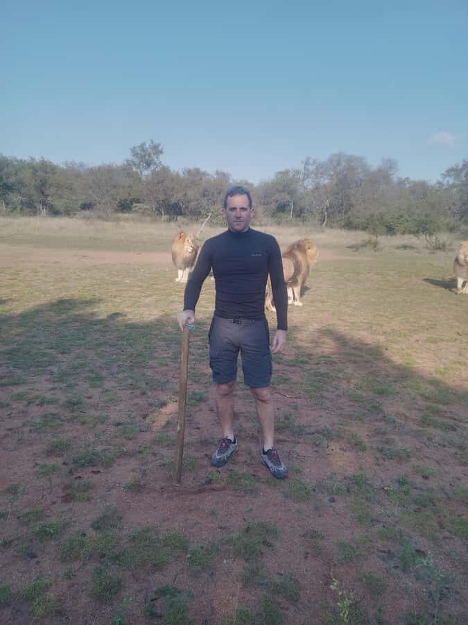 Johannesburg: Guided Walk with Lions in the African Bush - “Lion Bush Deck and Dam” Viewing: Where the Waiting Turns Into Photos