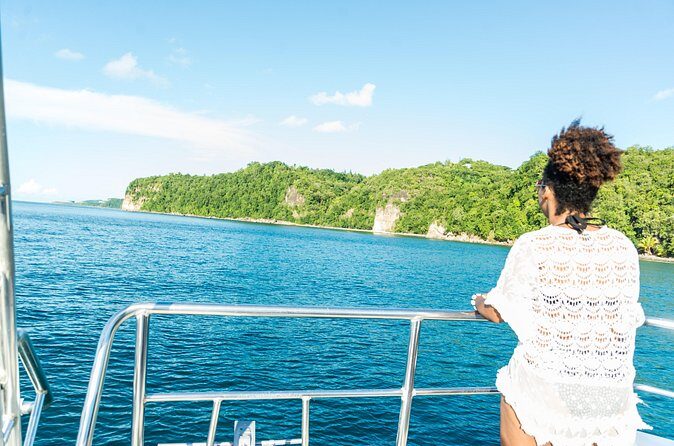 Private 3-Hour Catamaran Sunset Cruise from Soufriere for Up to 15 Guests - The Pitons run: what you’ll see while the boat heads north