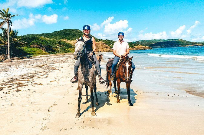 Private Beach Picnic Horseback Ride with Sandy Hoofs St. Lucia - Anse La Voute beach time: swim chances and canter options