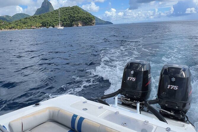 Private Boat Charter St. Lucia, boat tour to Soufriere. Full day - Pitons from the water: photo time without the shore bottleneck