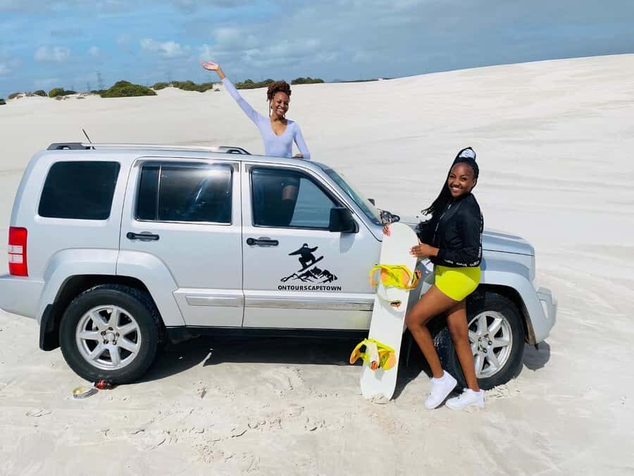 Sandboarding with jeep - drive uphill - What happens during the 1-hour sandboarding session