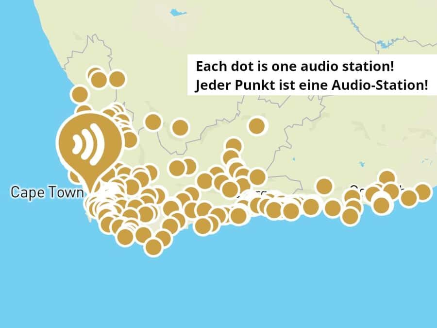 South Africa: Audioguide App for Garden Route & Western Cape - Coverage: Cape Town Area, the Garden Route, and Northward