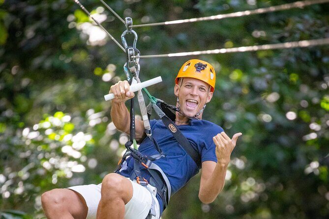 St Lucia Ultimate 3 Package: Aerial Tram, Zipline and Hiking - Canopy zip line course: 9 platforms, 8 lines, and real wind